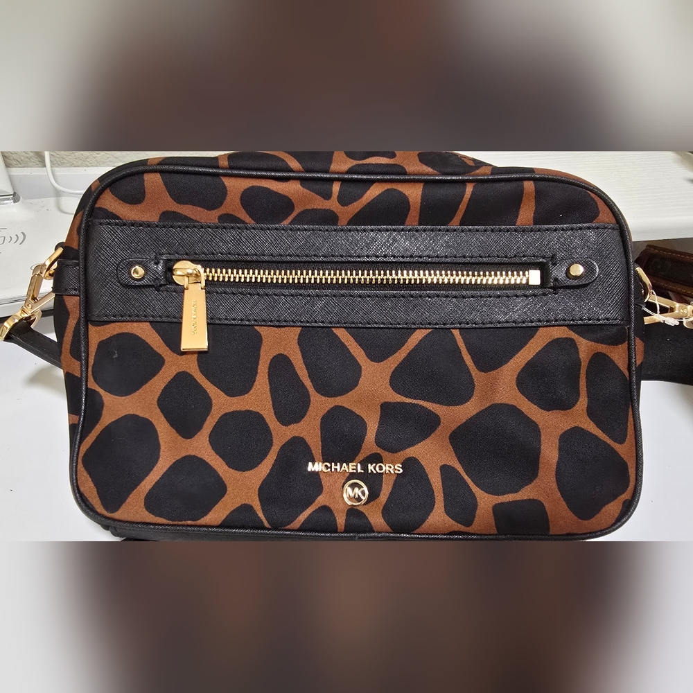 Michael Kors Brown and Black Giraffe Patterned Bag